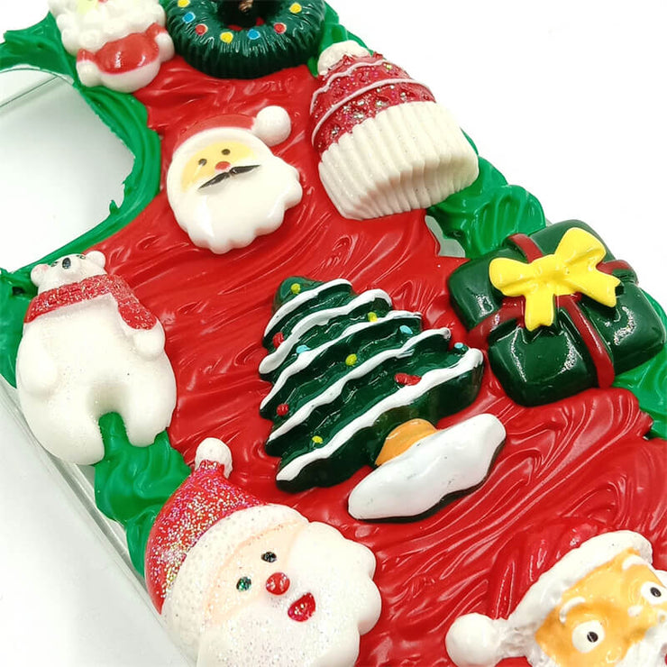 Surprise Santa Head | Cream Glue 3D Phone Case | Christmas Collection