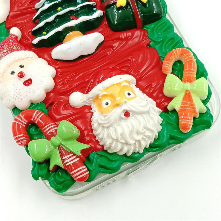 Surprise Santa Head | Cream Glue 3D Phone Case | Christmas Collection