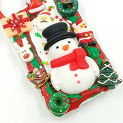 Snowman with Hat | Cream Glue 3D Phone Case | Christmas Collection