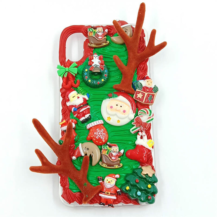 Reindeer Antlers Christmas Decoration | Cream Glue 3D Phone Case | Christmas Collection