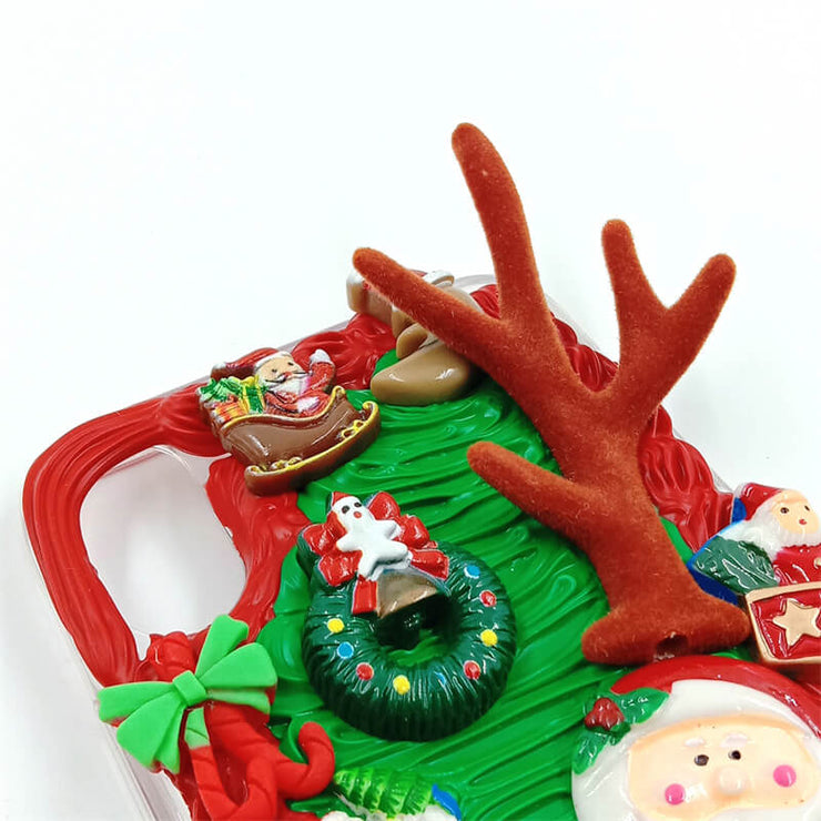 Reindeer Antlers Christmas Decoration | Cream Glue 3D Phone Case | Christmas Collection