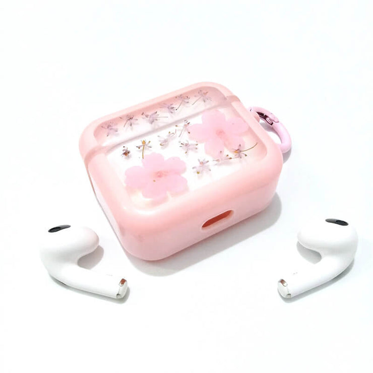 Pink Hydrangea with Japonica | Pressed Real Flower | Resin | AirPods