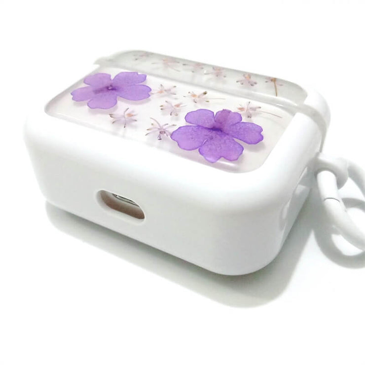 Purple Hydrangea with Japonica | Pressed Real Flower | Resin | AirPods