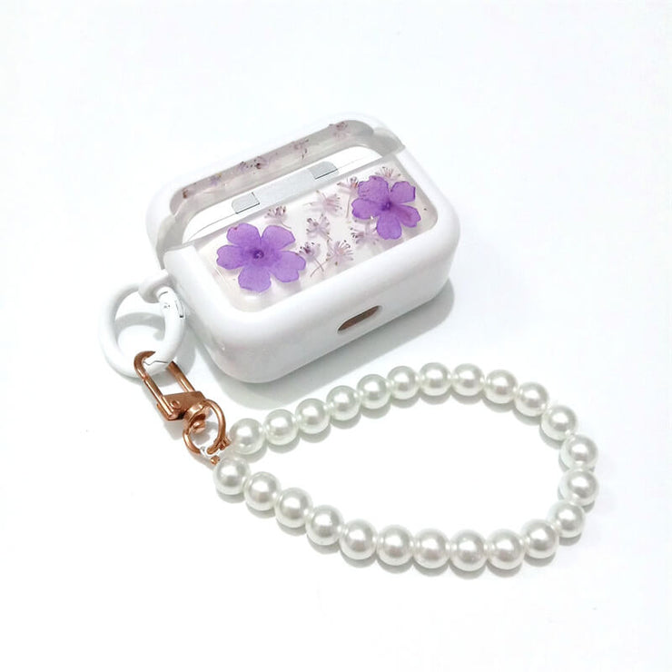 Purple Hydrangea with Japonica | Pressed Real Flower | Resin | AirPods