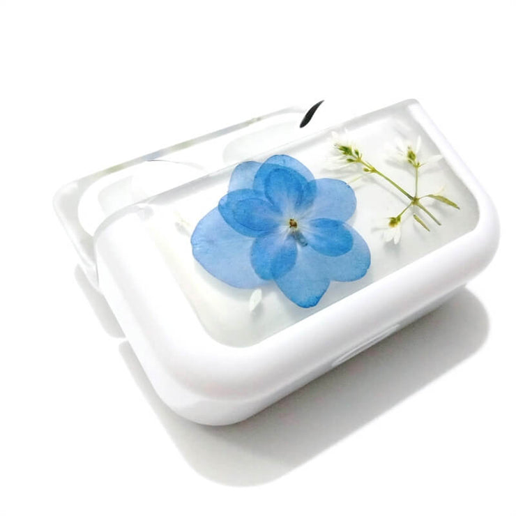 Blue Hydrangea with Stellaria | Pressed Real Flower | Resin | AirPods