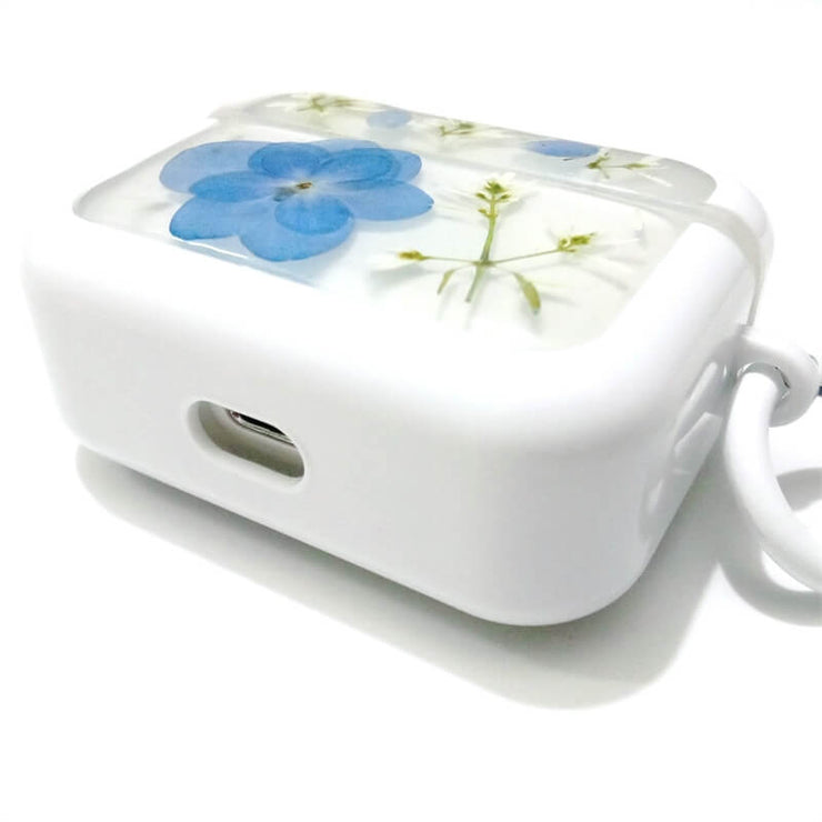 Blue Hydrangea with Stellaria | Pressed Real Flower | Resin | AirPods