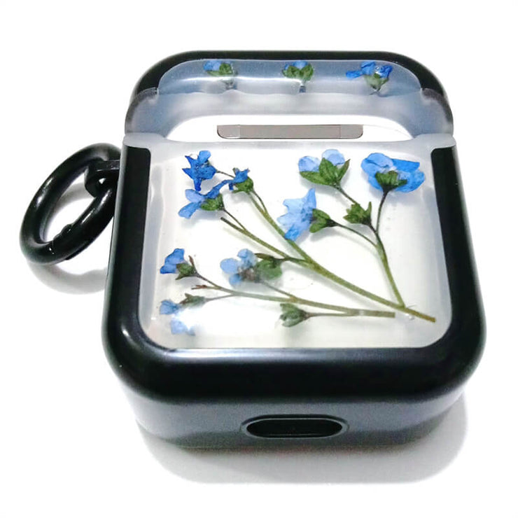 Blue Forget Me Not | Pressed Real Flower | AirPods with Name