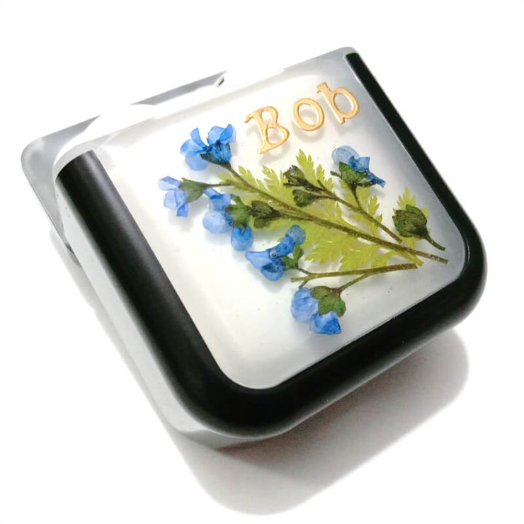 Blue Forget Me Not | Pressed Real Flower | AirPods with Name