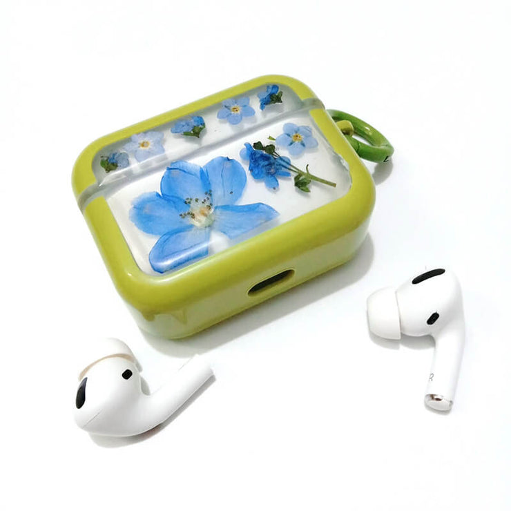 Blue Delphinium Forget Me Not | Pressed Real Flower | Resin | AirPods