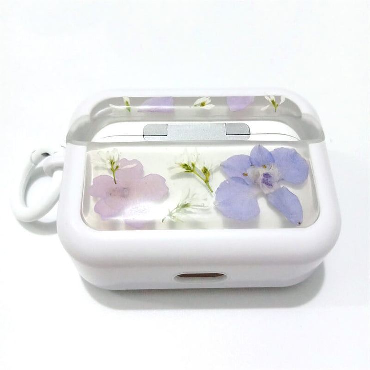 Purple Hydrangea Blue Delphinium | Pressed Real Flower | Resin | AirPods