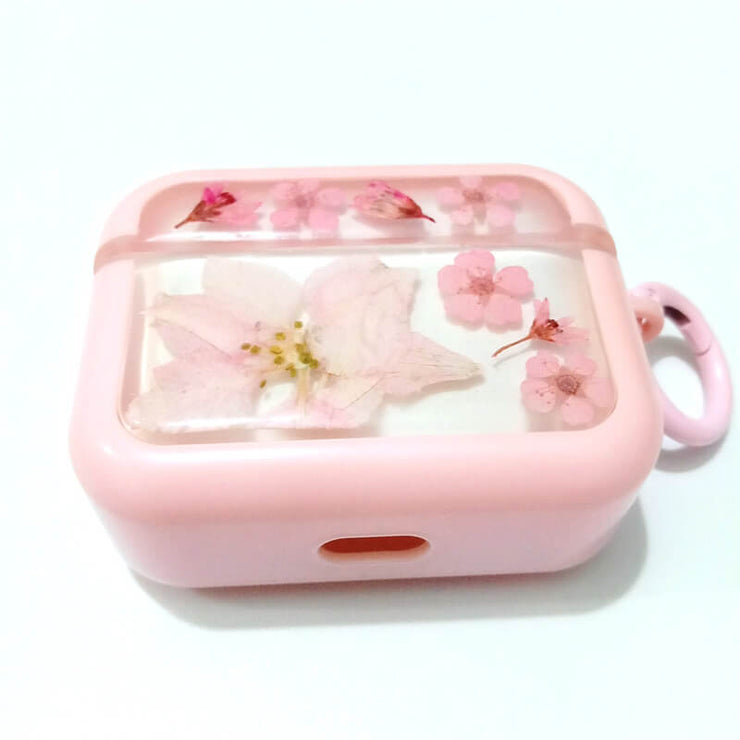 Pink Sorbaria Sorbifolia Delphinium | Pressed Real Flower | Resin | AirPods