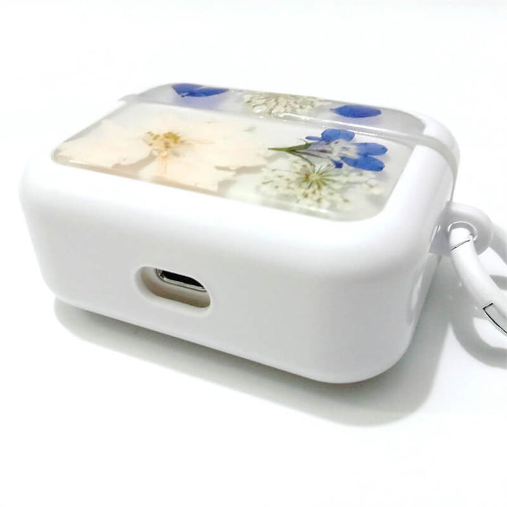 White Delphinium Lobelia Erinus | Pressed Real Flower | Resin | AirPods