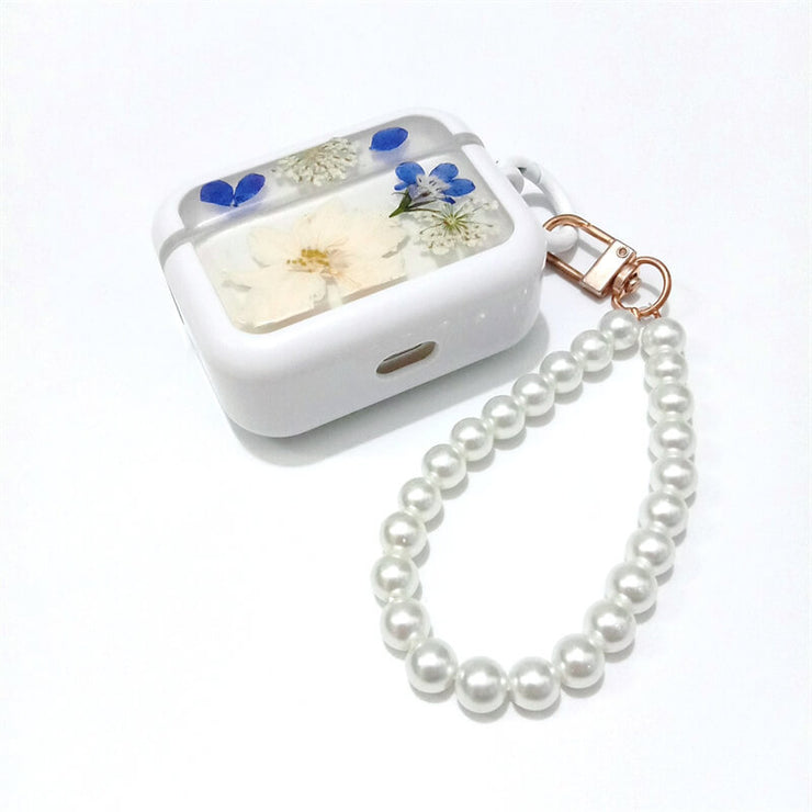 White Delphinium Lobelia Erinus | Pressed Real Flower | Resin | AirPods