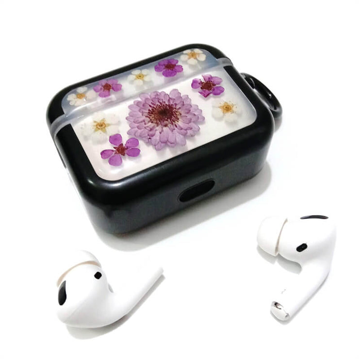 Small Purple Daisy Sorbaria Sorbifolia | Pressed Real Flower | Resin | AirPods