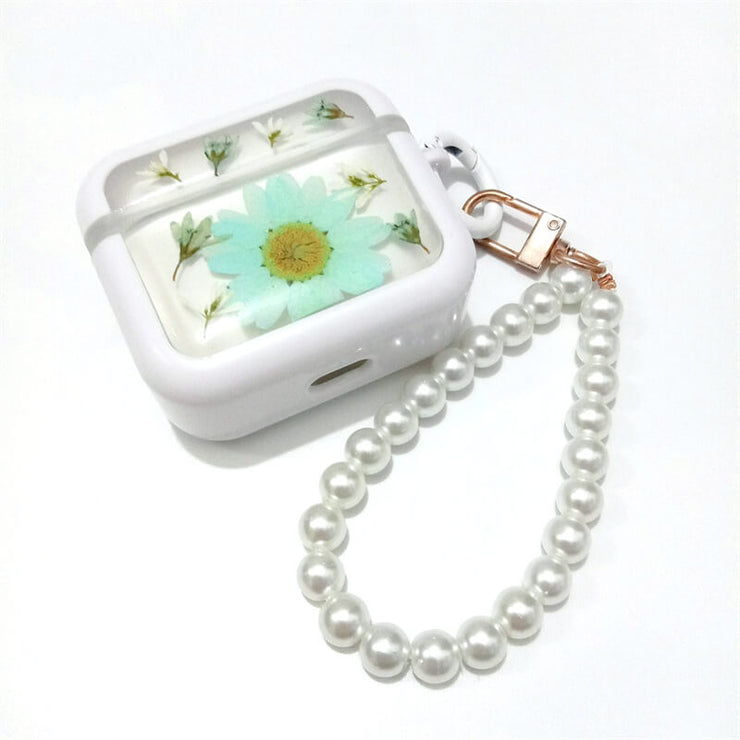 Light Blue Daisy White Stellaria Graminea | Pressed Real Flower | Resin | AirPods