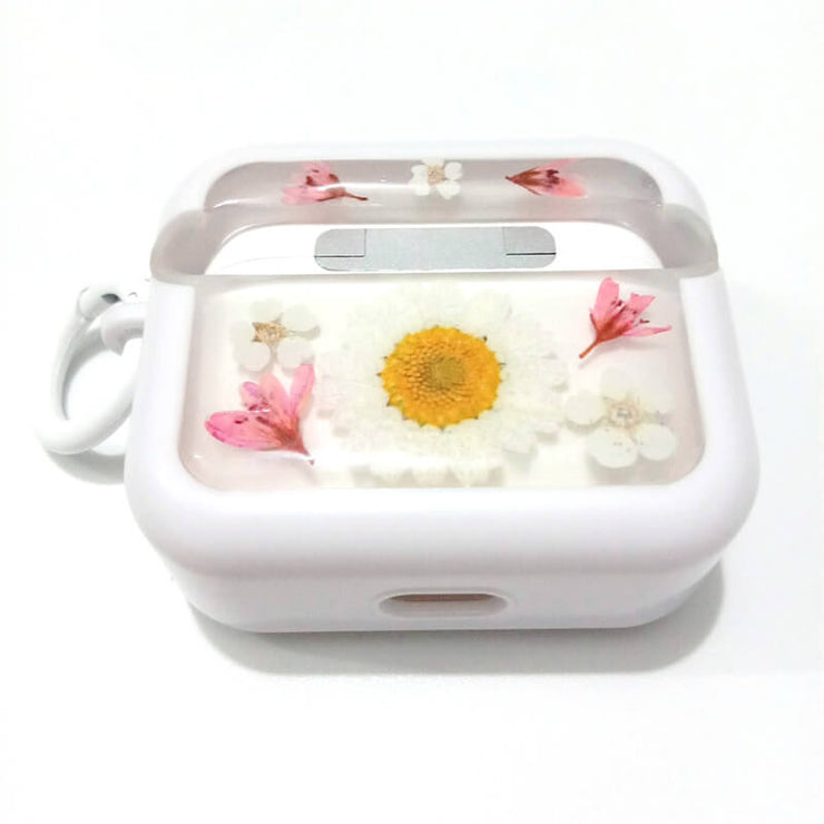 White Daisy Sorbaria Sorbifolia | Pressed Real Flower | Resin | AirPods