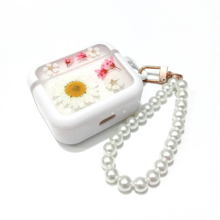 White Daisy Sorbaria Sorbifolia | Pressed Real Flower | Resin | AirPods