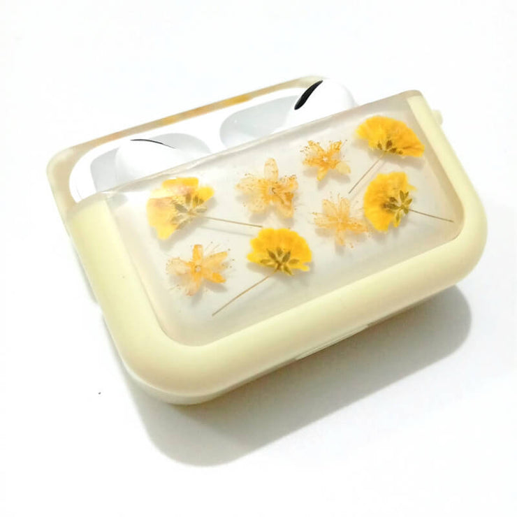 Yellow Aster Japonica | Pressed Real Flower | Resin | AirPods