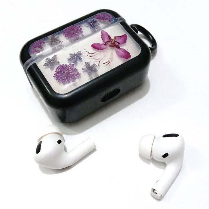 Purple Rhododendron Japonica | Pressed Real Flower | Resin | AirPods