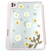 White Daisy Delphinium | Detachable Back Tablet Case | with Lens Protector