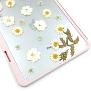 White Daisy Delphinium | Detachable Back Tablet Case | with Lens Protector