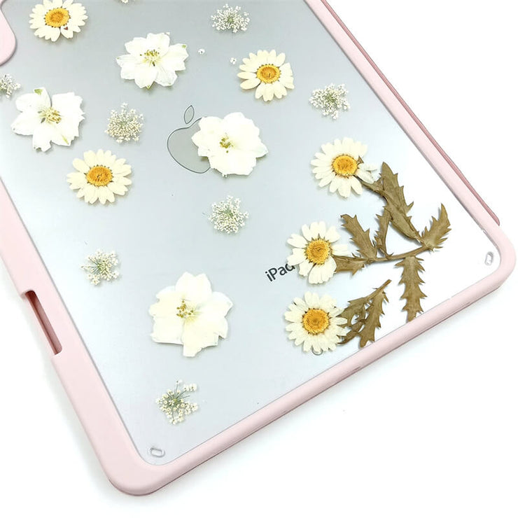 White Daisy Delphinium | Detachable Back Tablet Case | with Lens Protector