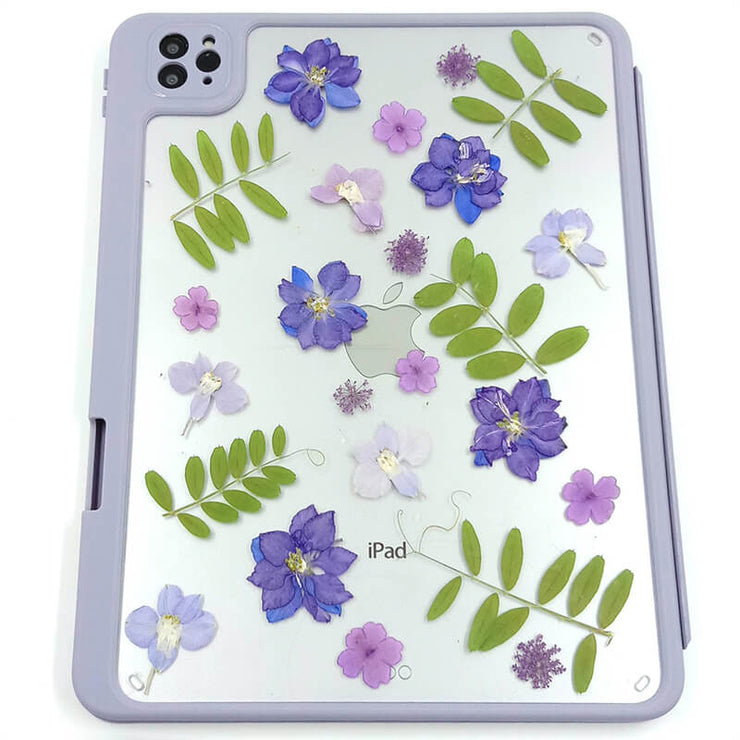 Purple Hydrangea | Detachable Back Tablet Case | with Lens Protector