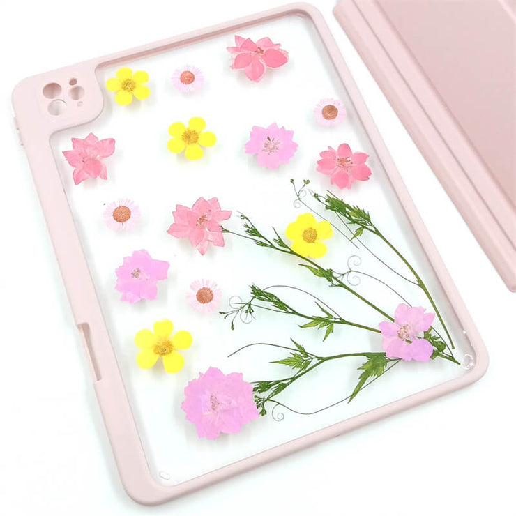 Pink Delphinium | Detachable Back Tablet Case | with Lens Protector