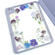 Blue Delphinium Alyssum | Flower Border | Detachable Back Tablet Case | with Lens Protector