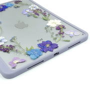 Blue Delphinium Alyssum | Flower Border | Detachable Back Tablet Case | with Lens Protector