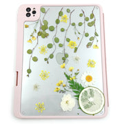 Lemon and Rattan | Pressed Fruits | Detachable Back Tablet Case | with Lens Protector