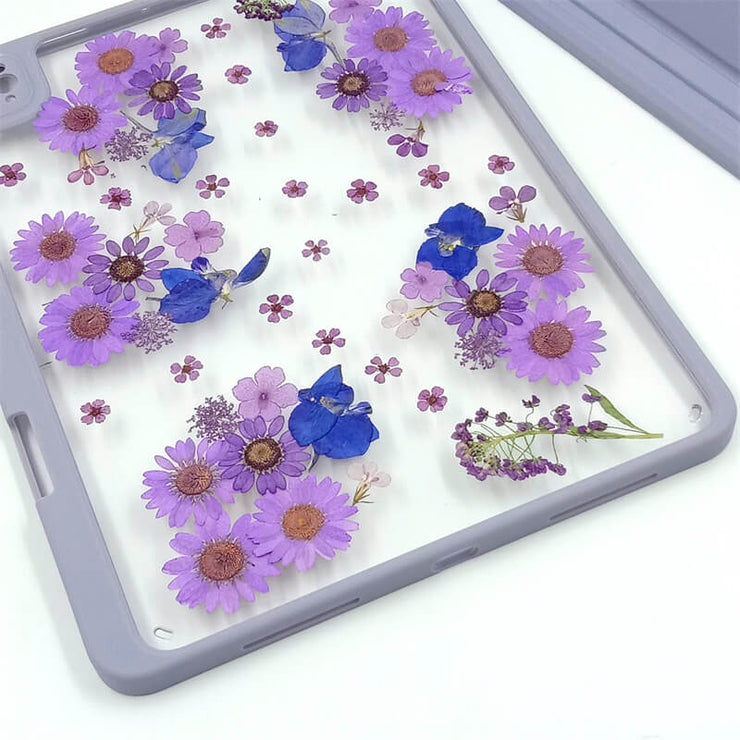 Purple Daisy Alyssum | Detachable Back Tablet Case | with Lens Protector