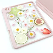 Strawberry Lemon Carambola Guava | Pressed Fruits | Detachable Back Tablet Case | with Lens Protector