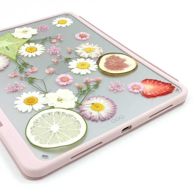 Strawberry Lemon Carambola Guava | Pressed Fruits | Detachable Back Tablet Case | with Lens Protector