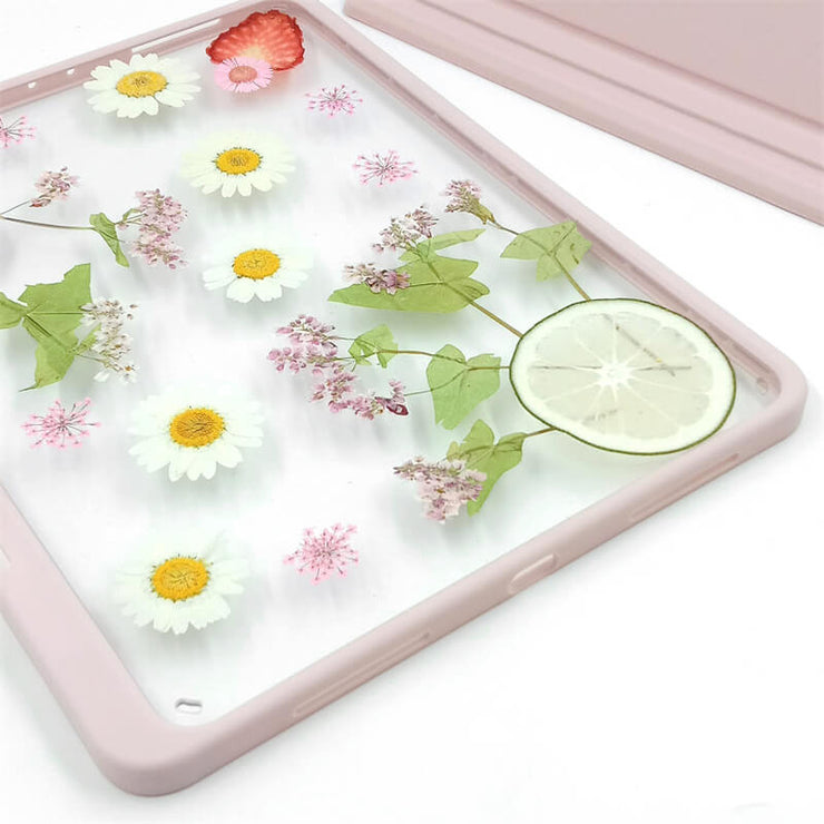 Strawberry Lemon | Pressed Fruits | Detachable Back Tablet Case | with Lens Protector