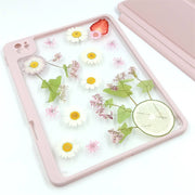 Strawberry Lemon | Pressed Fruits | Detachable Back Tablet Case | with Lens Protector