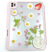 Strawberry Lemon | Pressed Fruits | Detachable Back Tablet Case | with Lens Protector