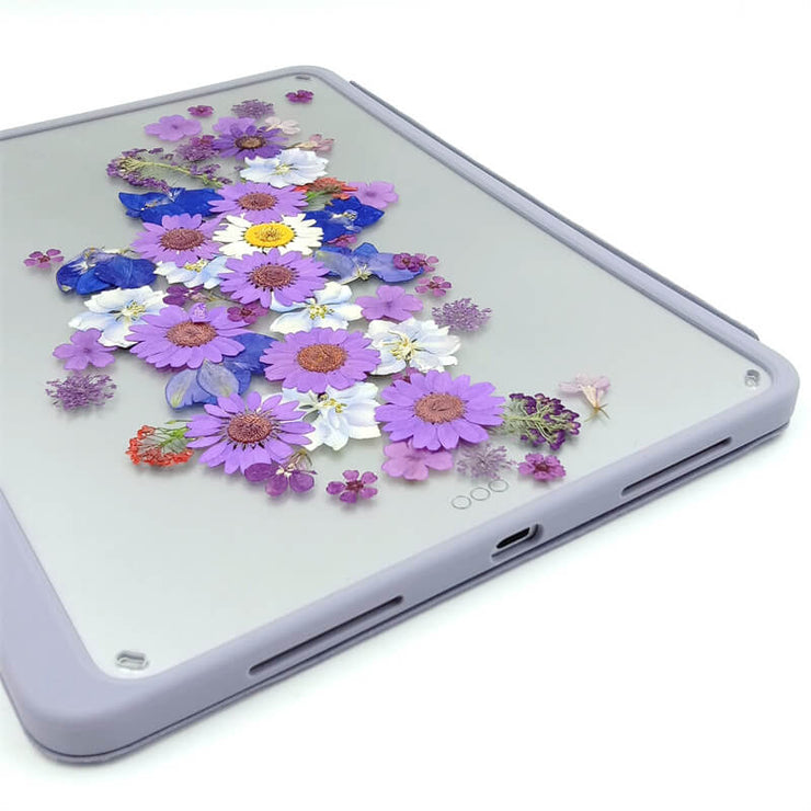 Daisy Hydrangea Lace Flower | Detachable Back Tablet Case | with Lens Protector