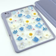 Hydrangea Delphinium | Detachable Back Tablet Case | with Lens Protector