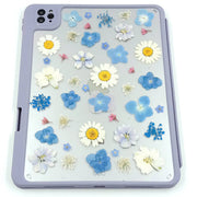 Hydrangea Delphinium | Detachable Back Tablet Case | with Lens Protector