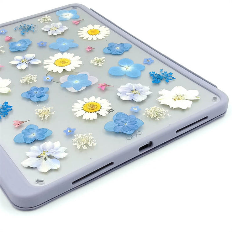 Hydrangea Delphinium | Detachable Back Tablet Case | with Lens Protector