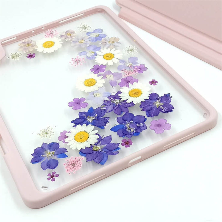 Daisy Delphinium | Detachable Back Tablet Case | with Lens Protector