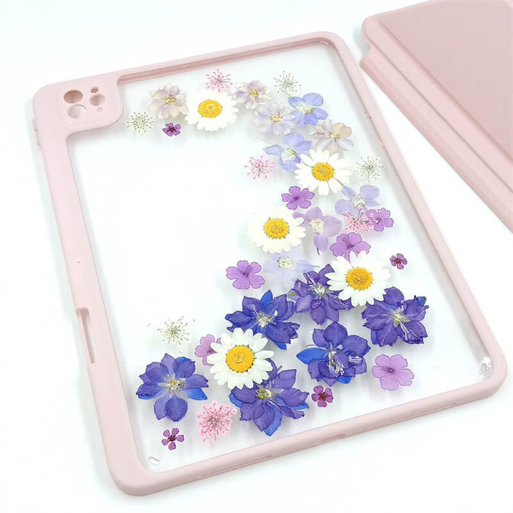 Daisy Delphinium | Detachable Back Tablet Case | with Lens Protector