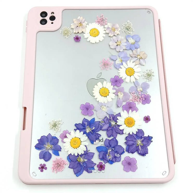 Daisy Delphinium | Detachable Back Tablet Case | with Lens Protector