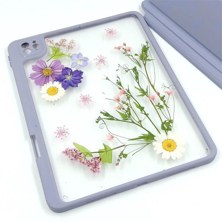 Malva Cathayensis Delphinium | Detachable Back Tablet Case | with Lens Protector