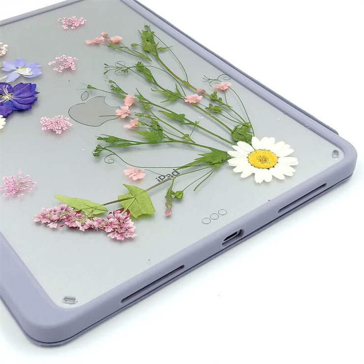 Malva Cathayensis Delphinium | Detachable Back Tablet Case | with Lens Protector