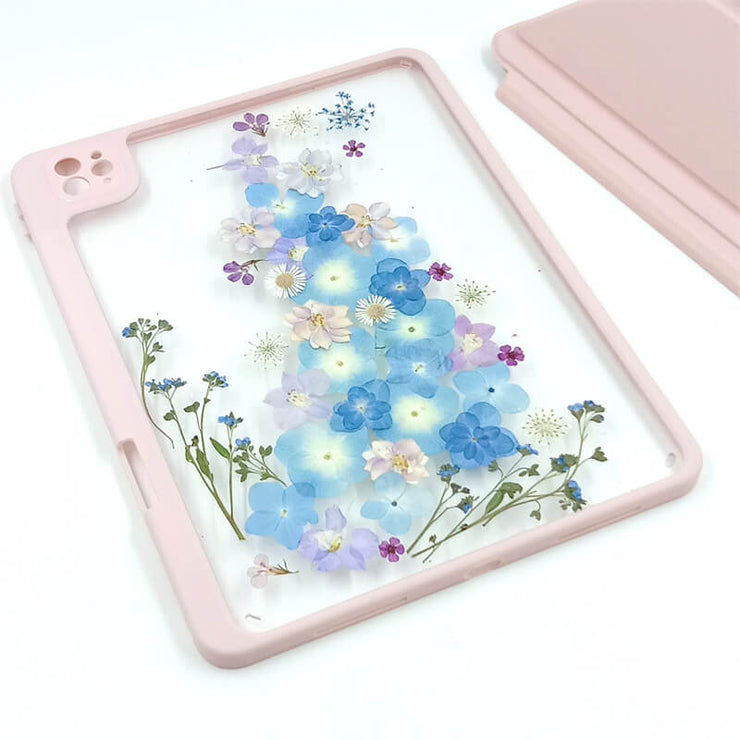 Forget Me Not Purple Hydrangea | Detachable Back Tablet Case | with Lens Protector