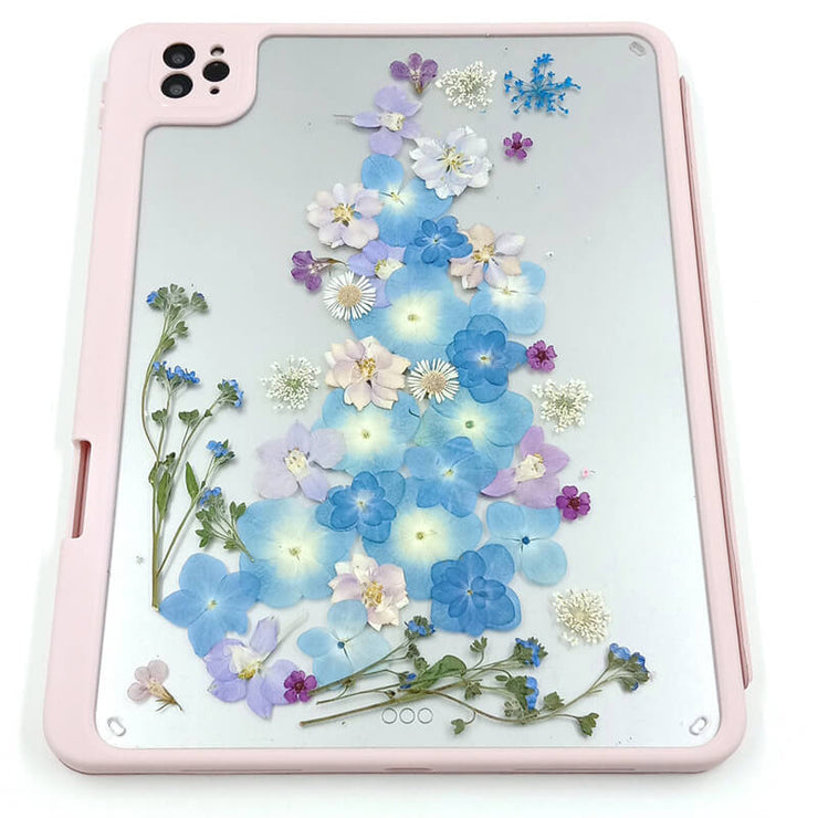 Forget Me Not Purple Hydrangea | Detachable Back Tablet Case | with Lens Protector