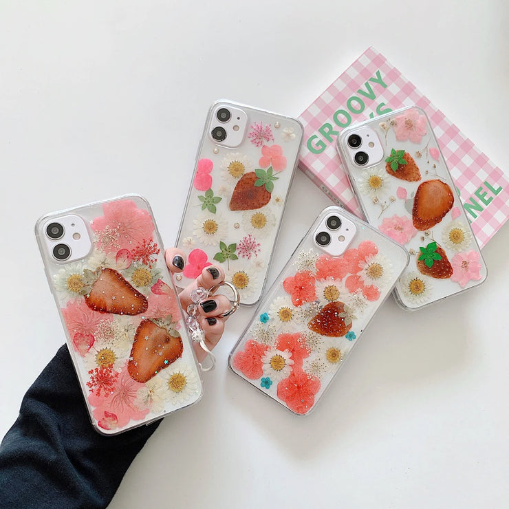 Strawberry Series Clear Fruit Phone Case