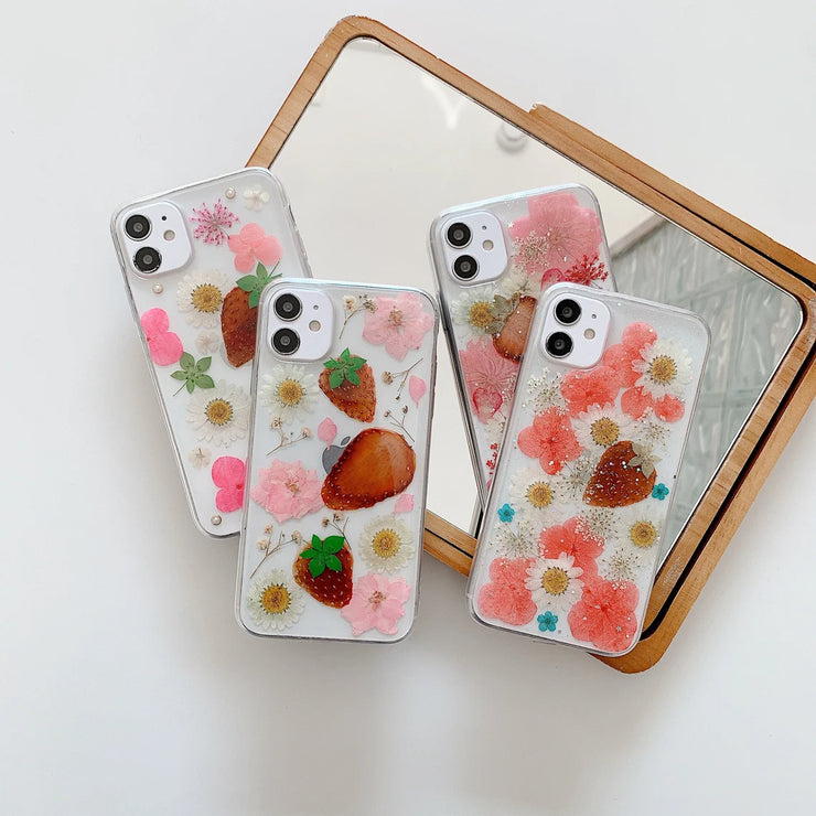 Strawberry Series Clear Fruit Phone Case